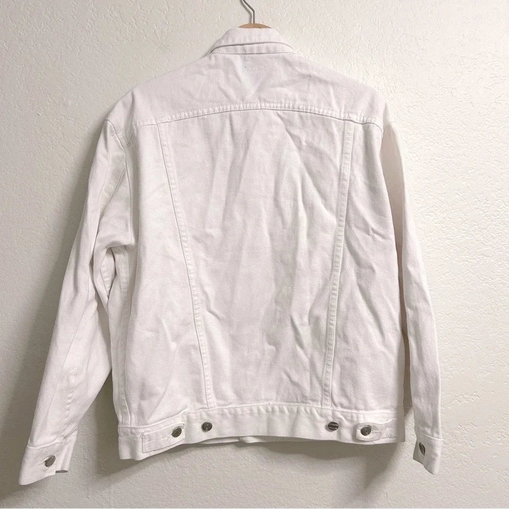 M.T.C White Denim Jacket Vintage 100% Cotton Trucker Size S‎